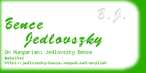 bence jedlovszky business card